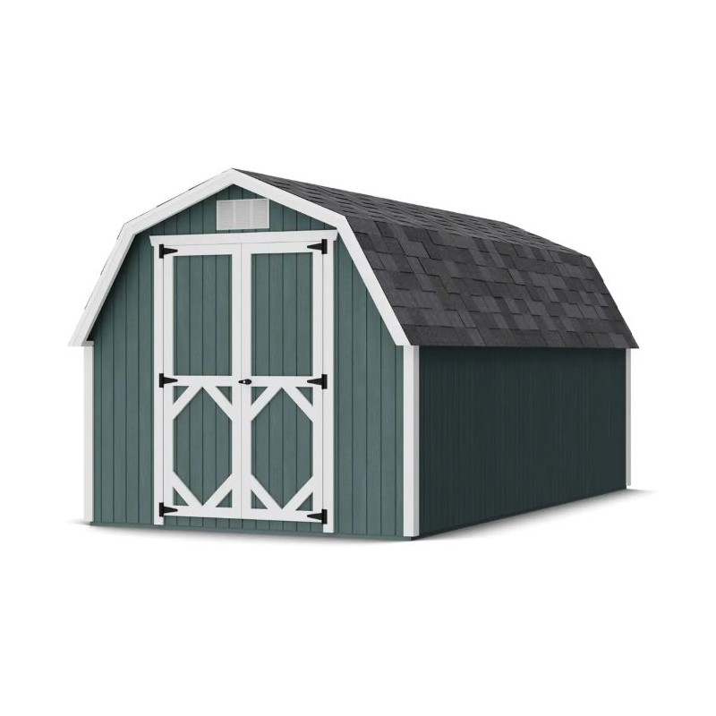 Little Cottage Co. 8x16 Classic Gambrel Barn Wood Shed Kit w/ 4' Sidewall - (8x16 CGB-4-PC)