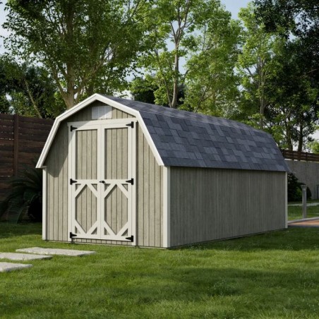 Little Cottage Co. 8x16 Classic Gambrel Barn Wood Shed Kit w/ 4' Sidewall - (8x16 CGB-4-PC)