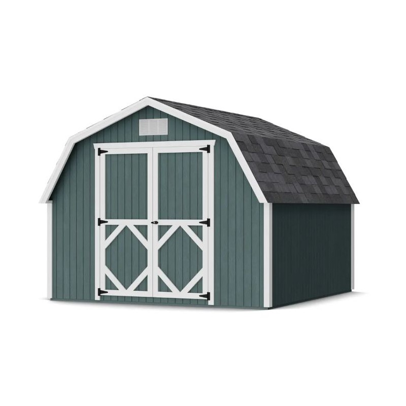 Little Cottage Co. 10x10 Classic Gambrel Barn Wood Shed Kit w/ 4' Sidewall - (10x10 CGB-4-PC)