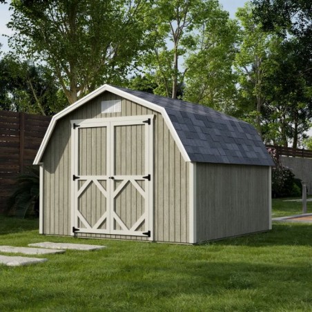 Little Cottage Co. 10x10 Classic Gambrel Barn Wood Shed Kit w/ 4' Sidewall - (10x10 CGB-4-PC) Little Cottage Co. 10x10 Classic Gambrel Barn Wood Shed Kit w/ 4' Sidewall - (10x10 CGB-4-PC)