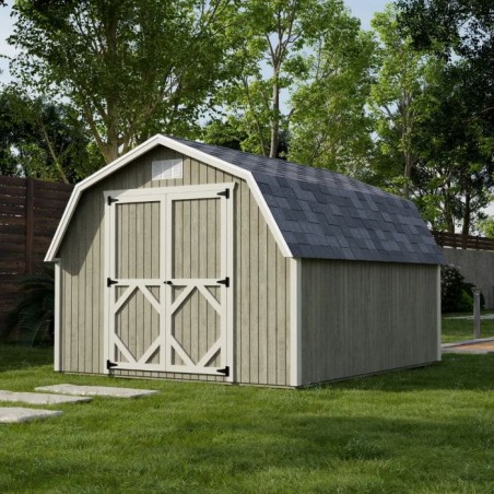 Little Cottage Co. 10x12 Classic Gambrel Barn Wood Shed Kit w/ 4' Sidewall - (10x12 CGB-4-PC)