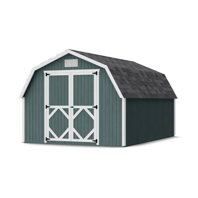Little Cottage Co. 10x14 Classic Gambrel Barn Wood Shed Kit w/ 4' Sidewall - (10x14 CGB-4-PC)
