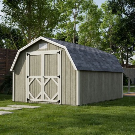 Little Cottage Co. 10x14 Classic Gambrel Barn Wood Shed Kit w/ 4' Sidewall - (10x14 CGB-4-PC)