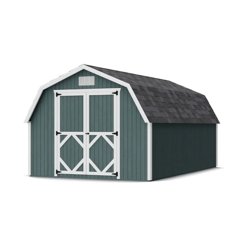 Little Cottage Co. 10x16 Classic Gambrel Barn Wood Shed Kit w/ 4' Sidewall - (10x16 CGB-4-PC)
