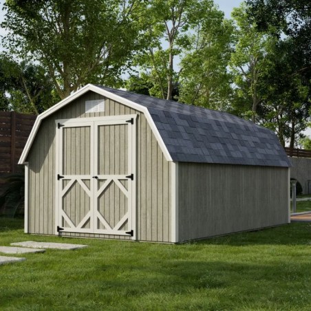 Little Cottage Co. 10x16 Classic Gambrel Barn Wood Shed Kit w/ 4' Sidewall - (10x16 CGB-4-PC)