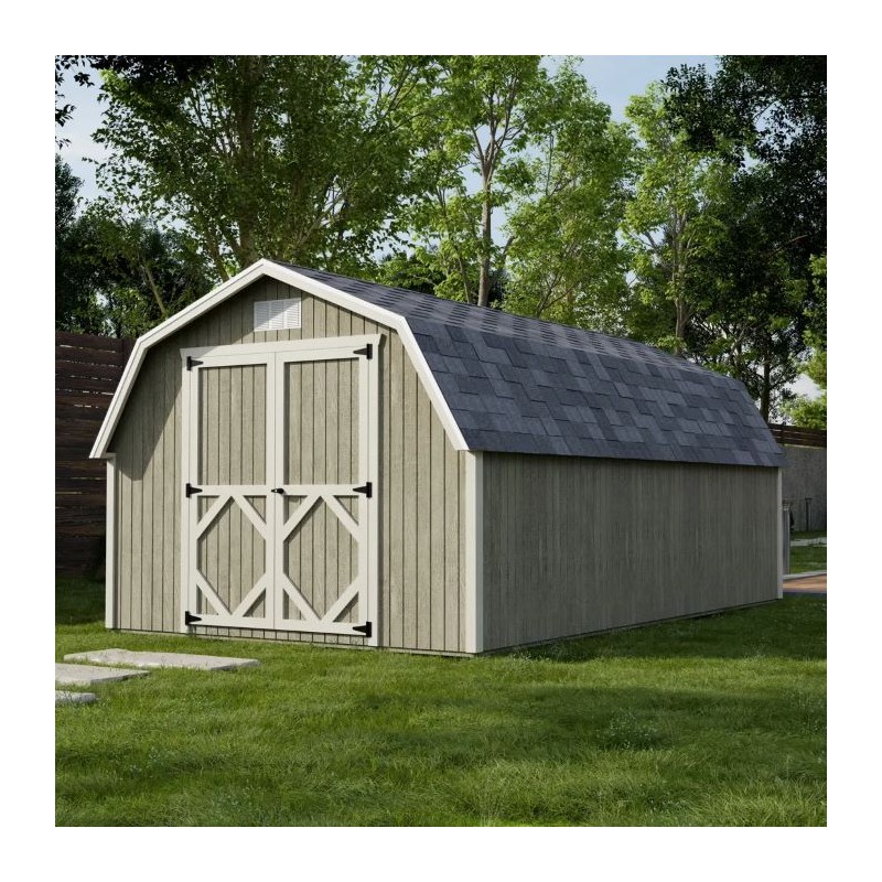 Little Cottage Co. 10x18 Classic Gambrel Barn Wood Shed Kit w/ 4' Sidewall - (10x18 CGB-4-PC)
