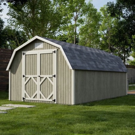 Little Cottage Co. 10x18 Classic Gambrel Barn Wood Shed Kit w/ 4' Sidewall - (10x18 CGB-4-PC)