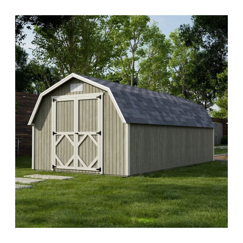 Little Cottage Co. 10x20 Classic Gambrel Barn Wood Shed Kit w/ 4' Sidewall - (10x20 CGB-4-PC)