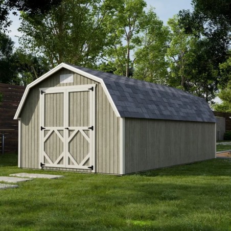 Little Cottage Co. 10x20 Classic Gambrel Barn Wood Shed Kit w/ 4' Sidewall - (10x20 CGB-4-PC)