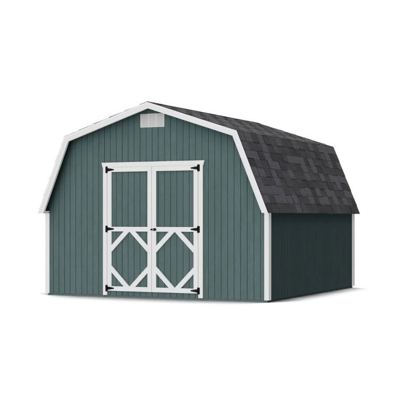 Little Cottage Co. 12x12 Classic Gambrel Barn Wood Shed Kit w/ 4' Sidewall - (12x12 CGB-4-PC)