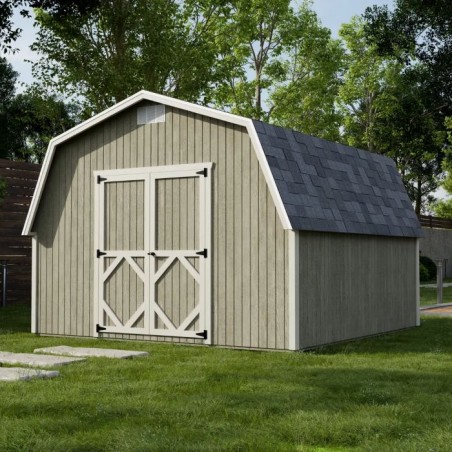 Little Cottage Co. 12x12 Classic Gambrel Barn Wood Shed Kit w/ 4' Sidewall - (12x12 CGB-4-PC)