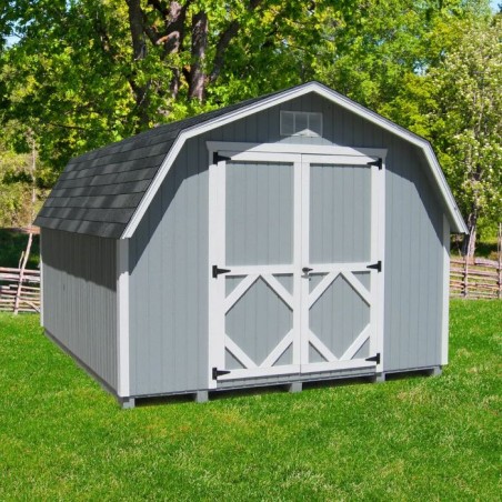 Little Cottage Co. 12x14 Classic Gambrel Barn Wood Shed Kit w/ 4' Sidewall - (12x14 CGB-4-PC)