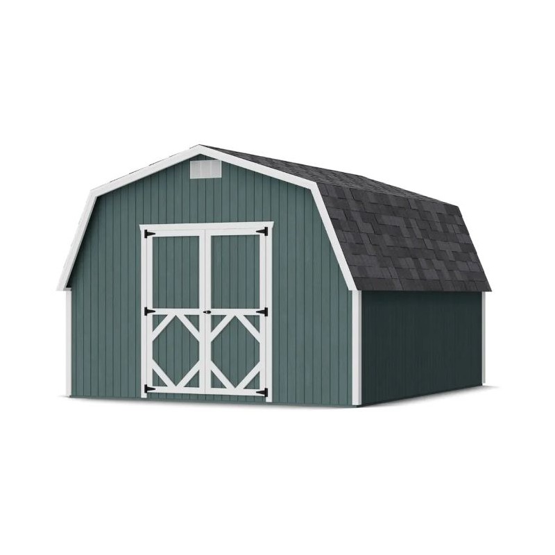 Little Cottage Co. 12x14 Classic Gambrel Barn Wood Shed Kit w/ 4' Sidewall - (12x14 CGB-4-PC)