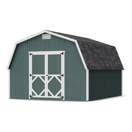 Little Cottage Co. 12x14 Classic Gambrel Barn Wood Shed Kit w/ 4' Sidewall - (12x14 CGB-4-PC)