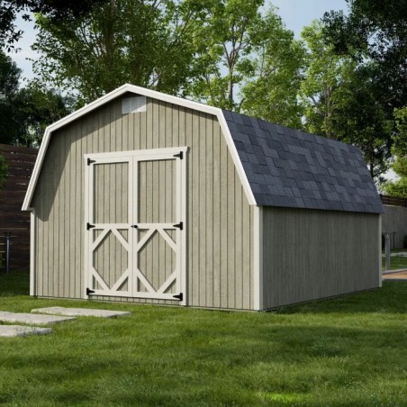 Little Cottage Co. 12x14 Classic Gambrel Barn Wood Shed Kit w/ 4' Sidewall - (12x14 CGB-4-PC)