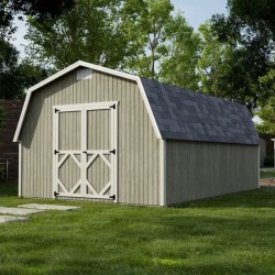 Little Cottage Co. 12x18 Classic Gambrel Barn Wood Shed Kit w/ 4' Sidewall - (12x18 CGB-4-PC)