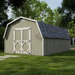 Little Cottage Co. 12x20 Classic Gambrel Barn Wood Shed Kit w/ 4' Sidewall - (12x20 CGB-4-PC)