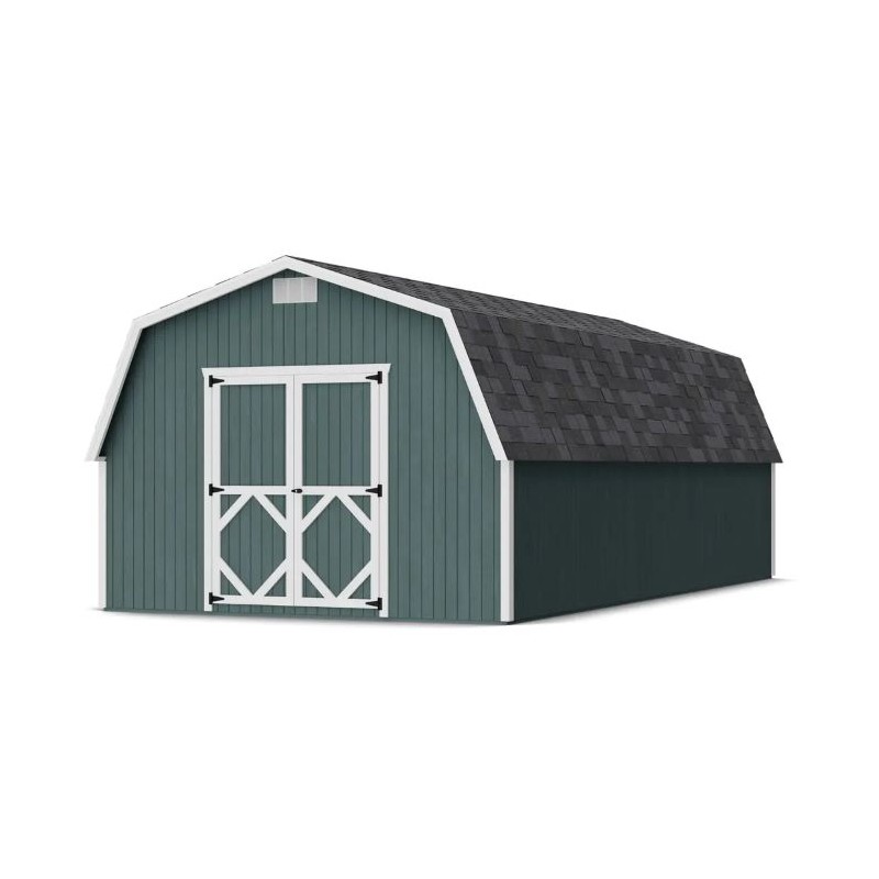 Little Cottage Co. 12x24 Classic Gambrel Barn Wood Shed Kit w/ 4' Sidewall - (12x24 CGB-4-PC)
