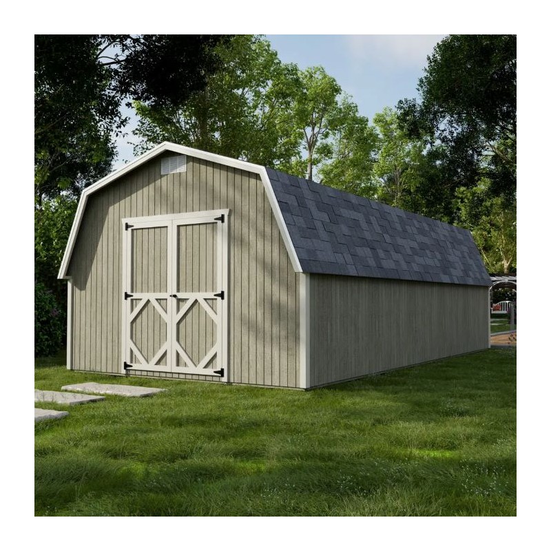 Little Cottage Co. 12x24 Classic Gambrel Barn Wood Shed Kit w/ 4' Sidewall - (12x24 CGB-4-PC)
