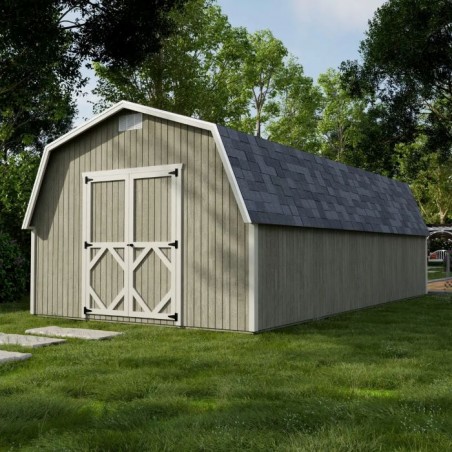 Little Cottage Co. 12x24 Classic Gambrel Barn Wood Shed Kit w/ 4' Sidewall - (12x24 CGB-4-PC)