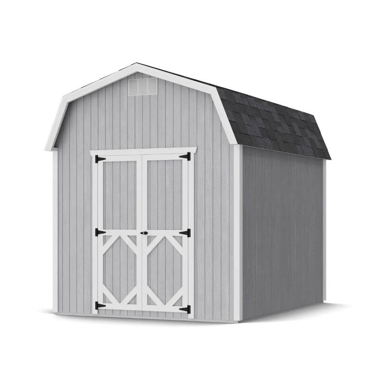 Little Cottage Co. 8x8 Classic Gambrel Barn Wood Shed Kit w/ 6' Sidewall - (8x8 CGB-6-PC)