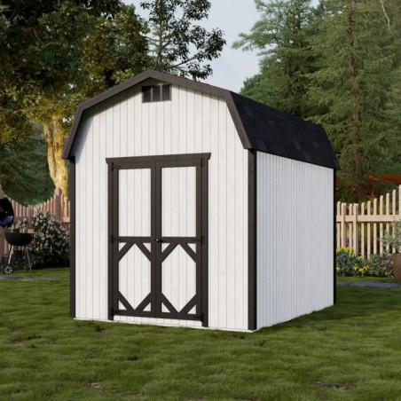 Little Cottage Co. 8x8 Classic Gambrel Barn Wood Shed Kit w/ 6' Sidewall - (8x8 CGB-6-PC) Little Cottage Co. 8x8 Classic Gambrel Barn Wood Shed Kit w/ 6' Sidewall - (8x8 CGB-6-PC)