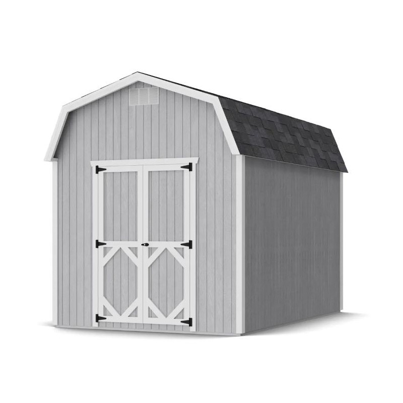 Little Cottage Co. 8x12 Classic Gambrel Barn Wood Shed Kit w/ 6' Sidewalls - (8x12 CGB-6-PC)