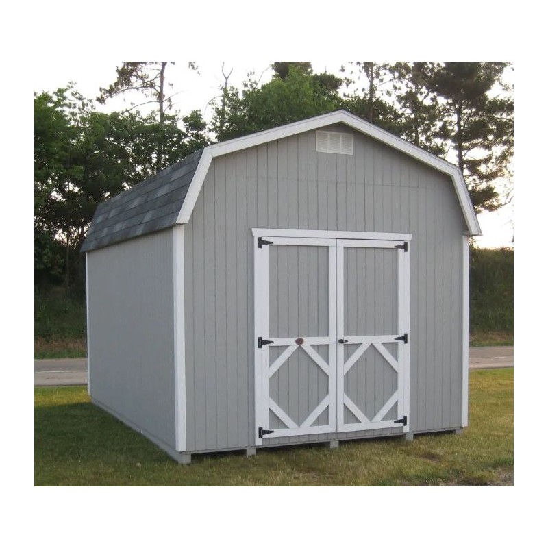Little Cottage Co. 8x14 Classic Gambrel Barn Wood Shed Kit w/ 6' Sidewalls - (8x14 CGB-6-PC)