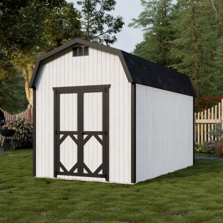 Little Cottage Co. 8x14 Classic Gambrel Barn Wood Shed Kit w/ 6' Sidewalls - (8x14 CGB-6-PC)