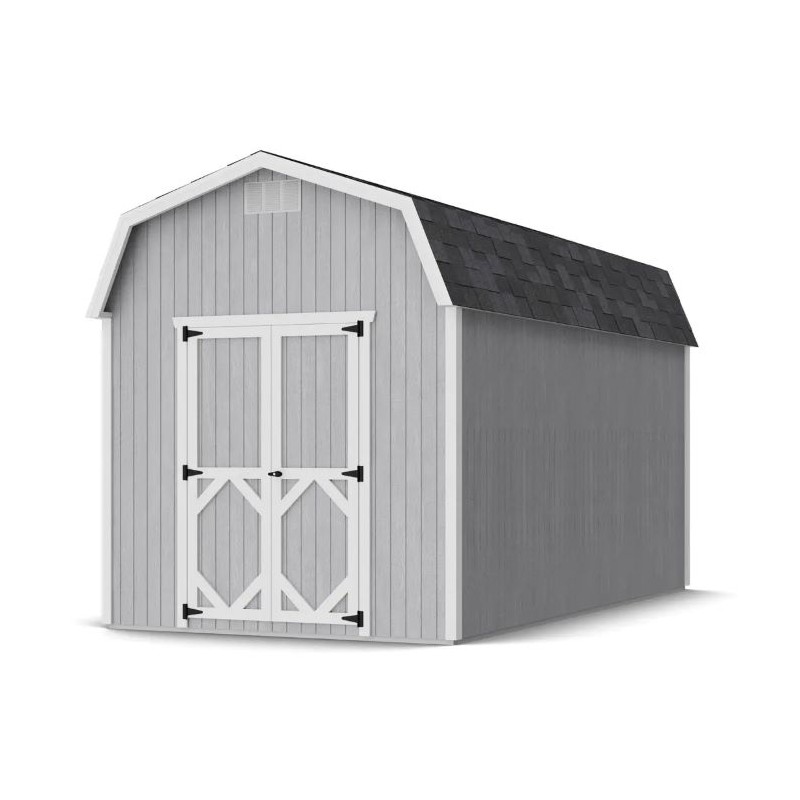 Little Cottage Co. 8x16 Classic Gambrel Barn Wood Shed Kit w/ 6' Sidewalls - (8x16 CGB-6-PC)