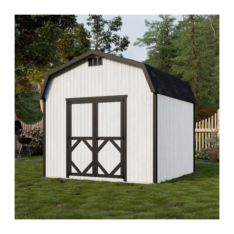 Little Cottage Co. 10x10 Classic Gambrel Barn Wood Shed Kit w/ 6' Sidewalls - (10x10 CGB-6-PC)