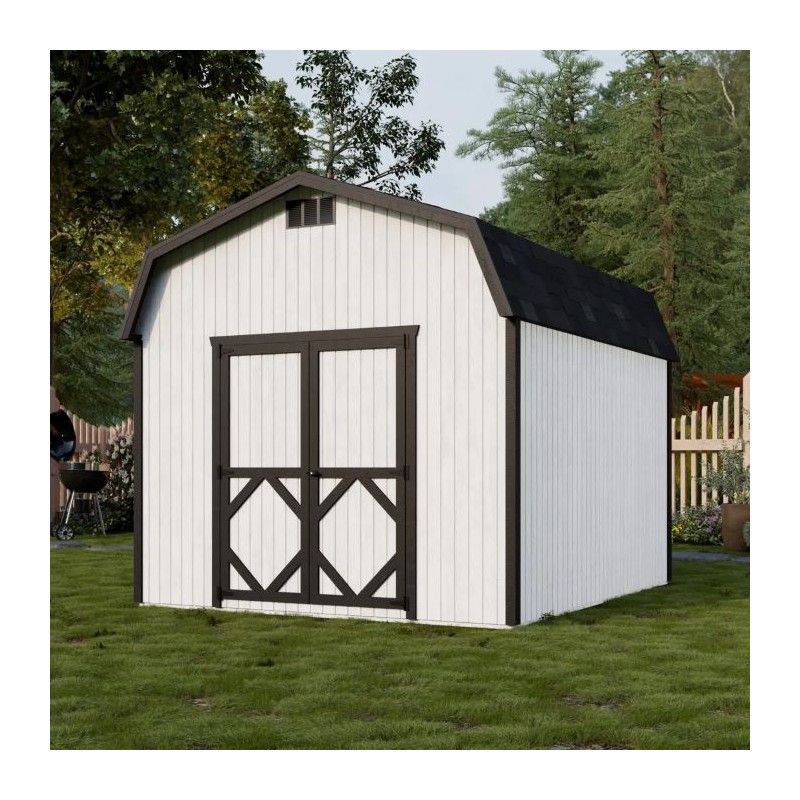 Little Cottage Co. 10x12 Classic Gambrel Barn Wood Shed Kit w/ 6' Sidewalls - (10x12 CGB-6-PC)