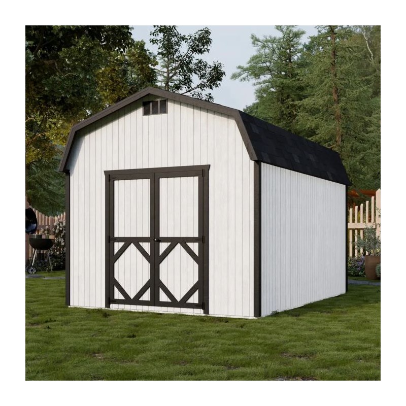 Little Cottage Co. 10x14 Classic Gambrel Barn Wood Shed Kit w/ 6' Sidewalls - (10x14 CGB-6-PC)