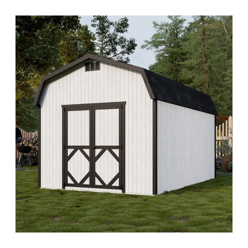 Little Cottage Co. 10x16 Classic Gambrel Barn Wood Shed Kit w/ 6' Sidewalls - (10x16 CGB-6-PC)