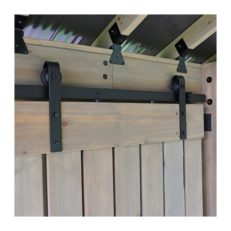 Yardistry Privacy Wall With Barn Doors for Timber Frame - (YM12929)
