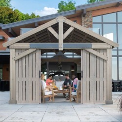 Yardistry Privacy Wall With Barn Doors for Timber Frame - (YM12929)