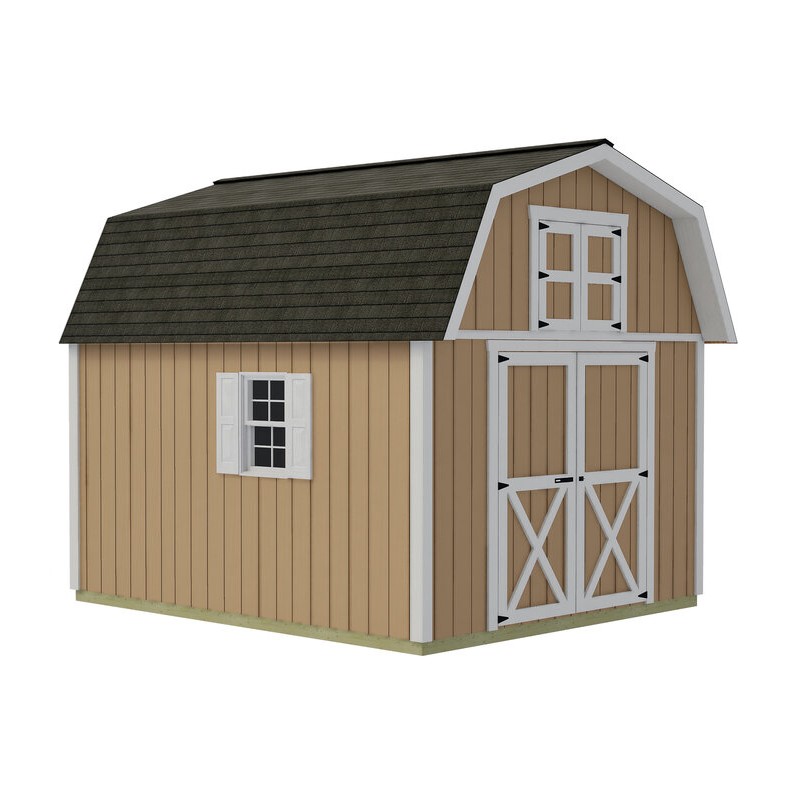 Best Barns Craftsman's Cove Standard 10x12 Wood Barn Kit w/ Doors Centered on Gable - (CCOVDG12)