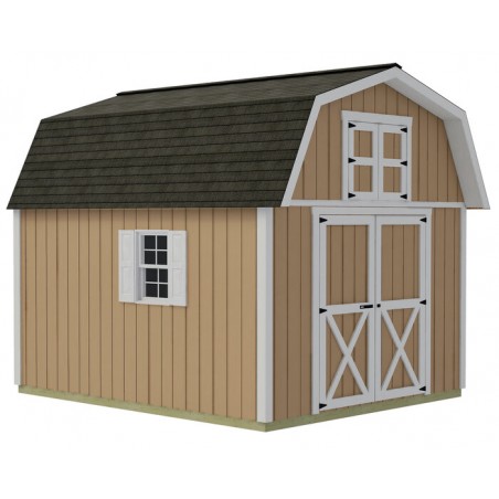 Best Barns Craftsman's Cove Standard 10x12 Wood Barn Kit w/ Doors Centered on Gable - (CCOVDG12)