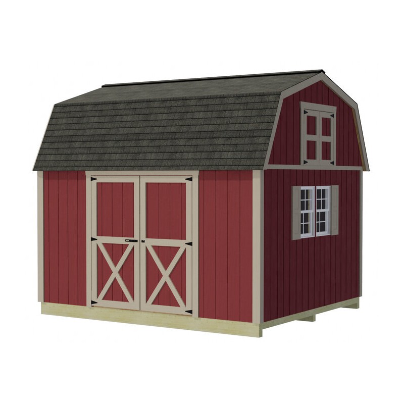 Best Barns Craftsman's Cove Standard 10x12 Wood Barn Kit w/ Doors Centered on Eave - (CCOVDE12)