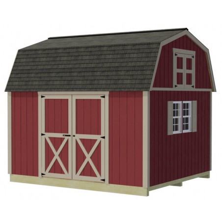 Best Barns Craftsman's Cove Standard 10x12 Wood Barn Kit w/ Doors Centered on Eave - (CCOVDE12)
