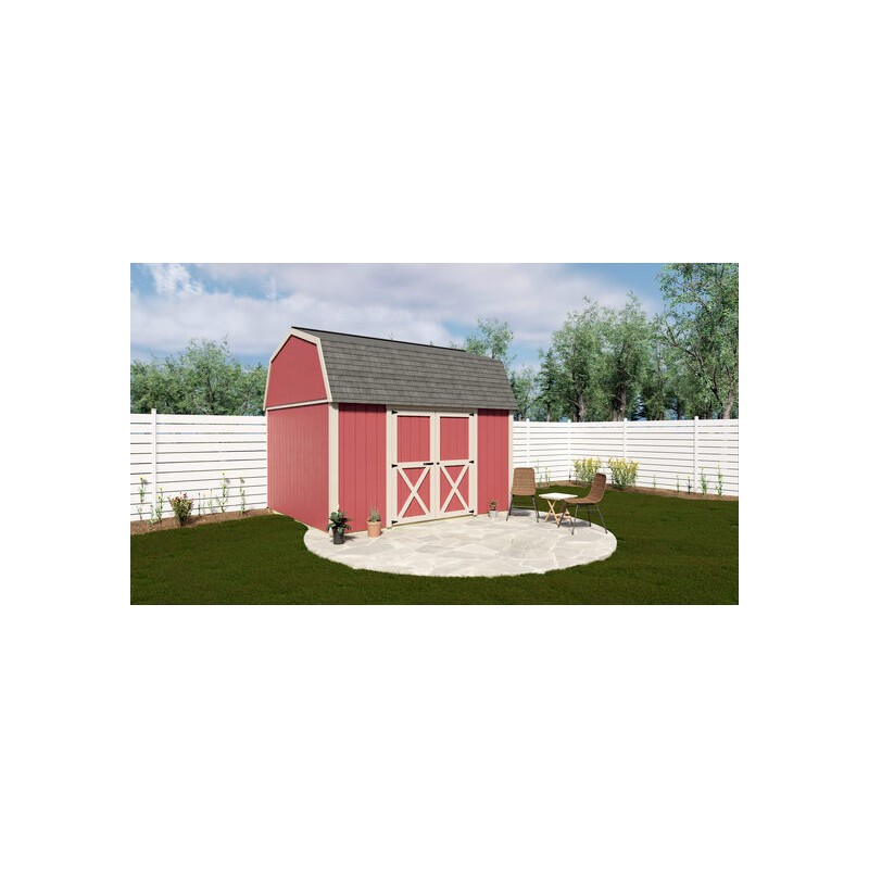 Best Barns Craftsman's Cove Standard 10x12 Wood Barn Kit w/ Doors Centered on Eave - (CCOVDE12)