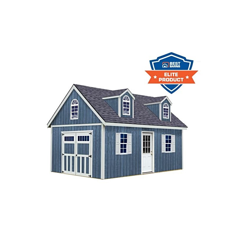 Best Barns Planner's Paradise Elite 12x16 Pre-Cut Wood Shed Kit w/ Transom Doors & Dormers - (PPARTD16DR)