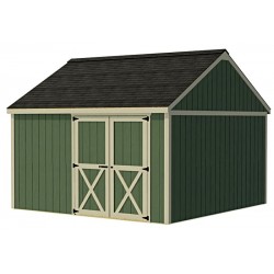 Best Barns Backyard Basecamp Standard 12x12 Pre-Cut Wood Shed Kit w/ Barn Doors on Eave - (BBASDE12)