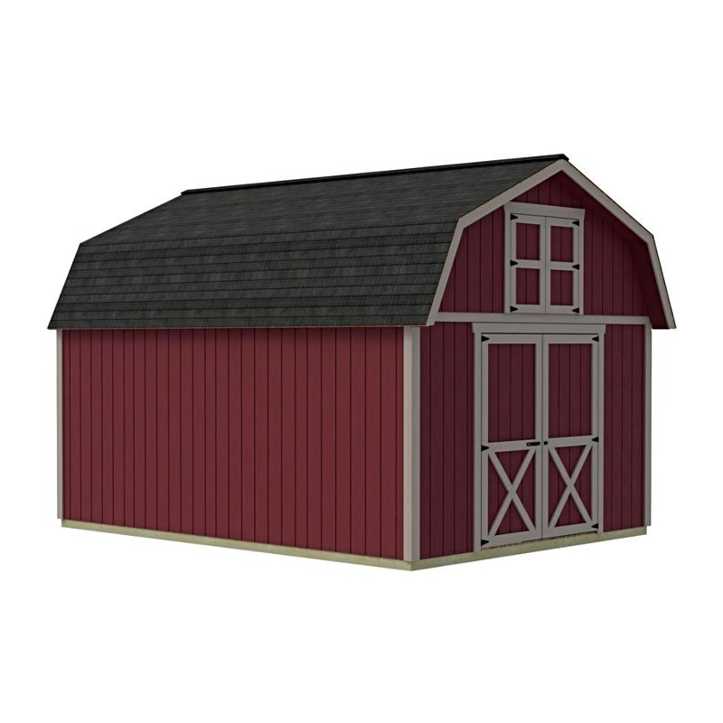 Best Barns Handcrafted Homestead 12x16 Wood Barn Kit w/ Centered Door on Gable & Loft (HHOMDG16CLF)
