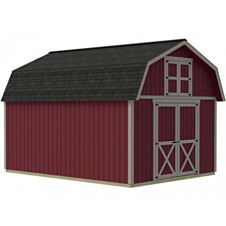 Best Barns Handcrafted Homestead 12x16 Wood Barn Kit w/ Centered Door on Gable & Loft (HHOMDG16CLF)