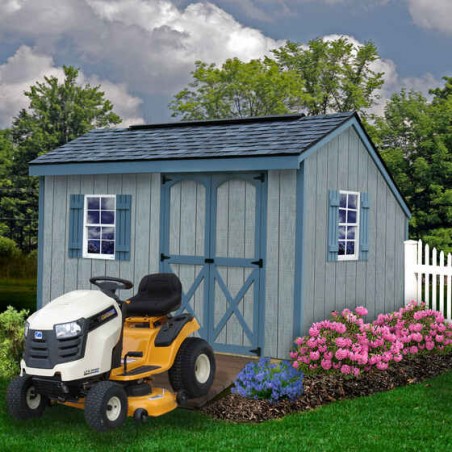 Best Barns Sophisticated Salt Box 8x12 Specialty Wood Shed Kit w/ Offset Eave Barn Doors (SBOXDE12)