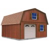 Best Barns Maker's Loft 16x20 XL Wood Garage Kit w/ Gambrel Roof, Loft Storage & Stairs (MLOFND20)
