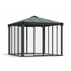 Palram – Canopia 10x10 Ledro Aluminum & Steel Enclosed Gazebo Kit - Gray (HG9190)