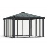 Palram Ledro 12x12 Steel Enclosed Gazebo Kit w/ Screen Doors - Gray (HG9193)