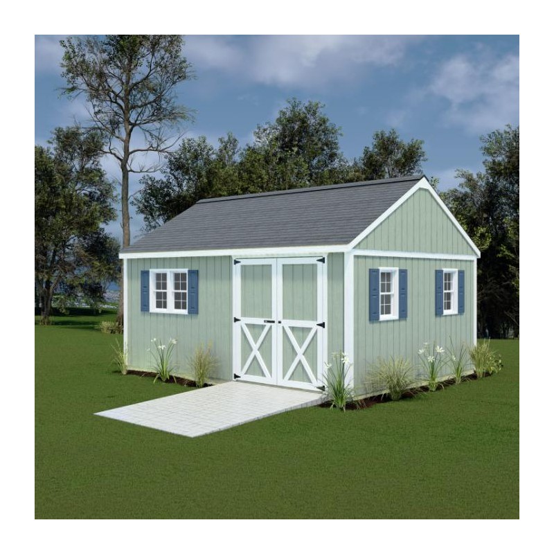 Best Barns Crafter’s Connection 12x16 Pre-Cut Wood Shed Kit w/ Offset Eave Door (CCONDE16O)